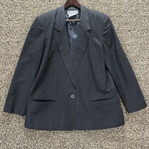 Norton‎ McNaughton Black Blazer 14 Classic 90s Careerwear Minimalist Jacket